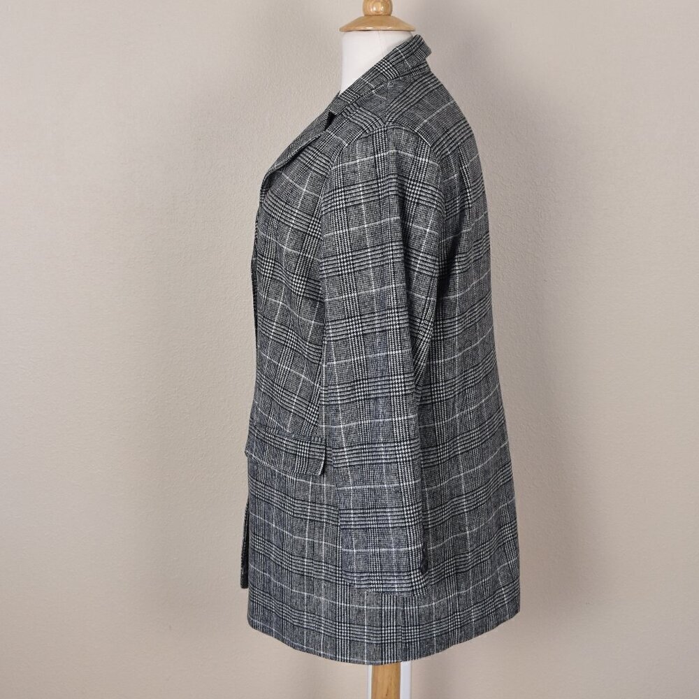 Ellos Plaid Houndstooth Wool Coat NEW 22 - Picture 6 of 9